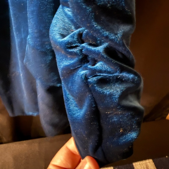 Blue teal Velvet Women's blazer - SO FUN!!! - Picture 5 of 7